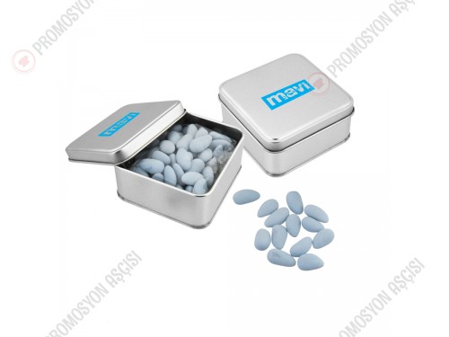 Mini Metal Kutuda Badem Şekeri Mini Metal Kutuda Badem Şekeri